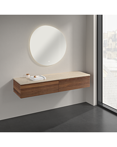 Villeroy &amp; Boch Antao Sideboard K42103HM 160x26.8x50cm, washbasin top color botticino, warm walnut