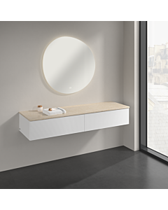 Villeroy &amp; Boch Antao Sideboard K42103MT 160x26.8x50cm, washbasin top color botticino, white matt lacquer