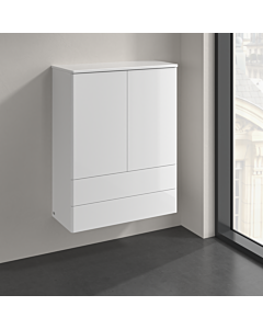 Villeroy und Boch Antao Highboard K47000GF 2 Türen, 814 x 1039 x 356 mm, Front ohne Struktur, Glossy White Lacquer / Glossy White Lacquer
