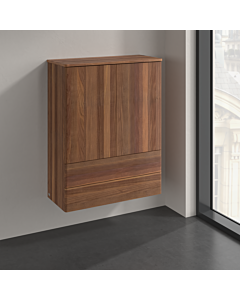 Villeroy und Boch Antao Highboard K47000HM 2 Türen, 814 x 1039 x 356 mm, Front ohne Struktur, Warm Walnut / Warm Walnut