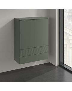 Villeroy und Boch Antao Highboard K47100HL 2 Türen, 814 x 1039 x 356 mm, Front mit Struktur, Leaf Green Matt Lacquer / Leaf Green Matt Lacquer