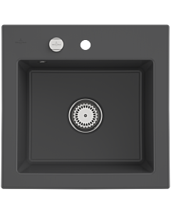 Villeroy und Boch Subway 50 S Einbauspüle 331502i4 mit Ablaufgarnitur, Excenterbetätigung, 525 x 510 mm, graphite CeramicPlus