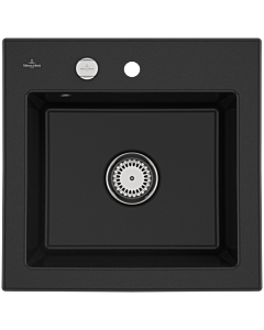 Villeroy und Boch Subway 50 S évier à encastrer 331502J0 avec garniture de vidage , commande excentrique, 525 x 510 mm, chromite CeramicPlus