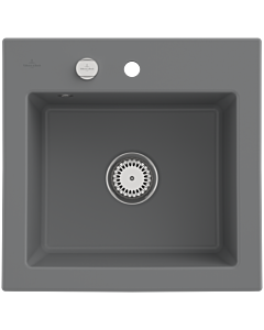 Villeroy und Boch Subway 50 S built-in sink 331502SL with drain fitting, eccentric operation, 525 x 510 mm, stone CeramicPlus