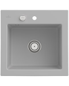 Villeroy und Boch Subway 50 S built-in sink 331502SM with drain fitting, eccentric operation, 525 x 510 mm, steam CeramicPlus