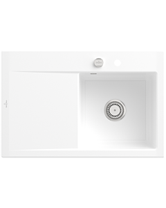 Villeroy und Boch Subway Style 45 évier encastrable 334702R1 droite, avec garniture de vidage , blanc alpin CeramicPlus, 78 x 51 cm