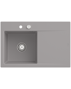 Villeroy und Boch Subway Style 45 Flat Einbauspüle 334802KD links, mit Ablaufgarnitur, fossil CeramicPlus, 78 x 51 cm