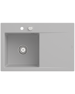 Villeroy und Boch Subway Style 45 Flat built-in sink 334802SM left, with drain fitting, steam CeramicPlus, 78 x 51 cm