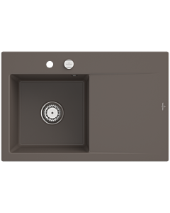 Villeroy und Boch Subway Style 45 Évier plat à encastrer 334802TR gauche, avec garniture de vidage , bois CeramicPlus, 78 x 51 cm