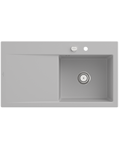 Villeroy und Boch Subway Style 50 335102SM lavabo droit, 900 x 510 mm, garniture de vidange avec commande excentrique, vapeur