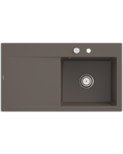 Villeroy und Boch Subway Style 50 built-in sink 335102TR right, with waste set, 900 x 510 mm, pop-up waste, timber CeramicPlus