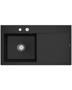 Villeroy und Boch Subway Style 50 Einbauspüle 335202J0 links, mit Ablaufgarnitur, 900 x 510 mm, Excenterbetätigung, chromite CeramicPlus