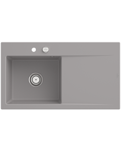 Villeroy und Boch Subway Style 50 Einbauspüle 335202KD links, mit Ablaufgarnitur, 900 x 510 mm, Excenterbetätigung, fossil CeramicPlus