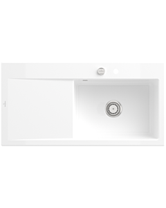 Villeroy und Boch Subway Style 60 sink 336102KG right, with waste set, pop-up waste, 1000 x 510 mm, snow white CeramicPlus