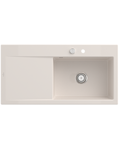 Villeroy und Boch Subway Style 60 sink 336102KR right, with waste set, pop-up waste, 1000 x 510 mm, crema CeramicPlus