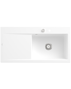 Villeroy und Boch Subway Style 60 sink 336102RW right, with waste set, pop-up waste, 1000 x 510 mm, stone white CeramicPlus