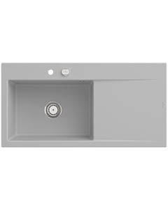 Villeroy und Boch Subway Évier encastrable Style 60 336202SM vasque à gauche, garniture de vidange avec commande excentrique, 1000 x 510 mm, Steam