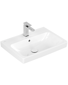 Villeroy und Boch Architectura Waschtisch 4A876GT2 60x44,5cm, geschliffen, 1 Hahnloch, mit Überlauf, weiß AntiBac C-plus