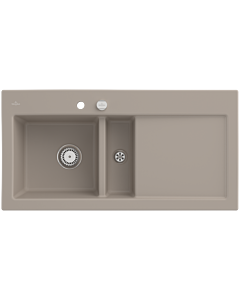Villeroy und Boch Subway 60 évier encastrable 677002AM gauche, avec garniture de vidage , commande excentrique, 1000 x 510 mm, amande CeramicPlus