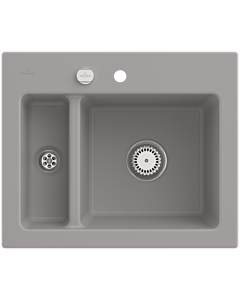 Villeroy und Boch Subway 60 XM évier encastrable 678002KD avec garniture de vidage , commande excentrique, 620 x 510 mm, fossil CeramicPlus