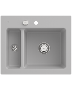 Villeroy und Boch Subway 60 XM Einbauspüle 678002SM mit Ablaufgarnitur, Excenterbetätigung, 620 x 510 mm, steam CeramicPlus