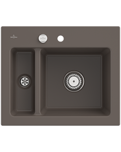 Villeroy und Boch Subway 60 XM built-in sink 678002TR with drain fitting, eccentric operation, 620 x 510 mm, timber CeramicPlus