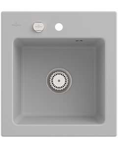 Villeroy & Boch Subway 45 XS Einbauspüle 678102SM mit Ablaufgarnitur und Exzenterbetätigung, 475 x 510 mm, Steam