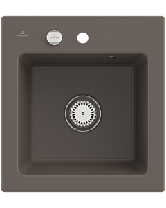 Villeroy & Boch Subway 45 XS Einbauspüle 678102TR mit Ablaufgarnitur und Exzenterbetätigung, 475 x 510 mm, Timber