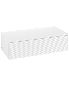 Meuble sous vasque Villeroy und Boch L40100MT 100x26,8x50cm, plan vasque laqué blanc mat