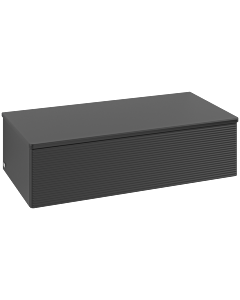 Villeroy und Boch Antao Waschtisch-Unterschrank L40100PD 100x26,8x50cm, Waschbeckenplattenfarbe Lack, black matt lacquer