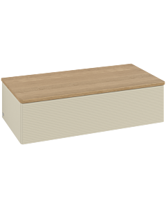 Villeroy und Boch sous vasque Antao L40101HJ 100x26,8x50cm, plan vasque couleur chêne miel, laqué mat gris soie