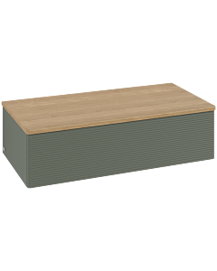 Villeroy und Boch sous vasque Antao L40101HL 100x26,8x50cm, plan vasque couleur chêne miel, laqué mat vert feuille