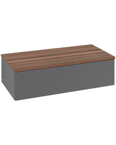 Villeroy und Boch sous vasque Antao L40102GK 100x26,8x50cm, plan vasque couleur noyer chaud, laqué mat anthracite