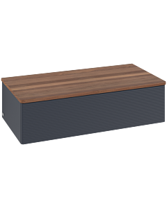 Villeroy und Boch sous vasque Antao L40102HG 100x26,8x50cm, plan vasque couleur noyer chaud, laqué mat bleu nuit