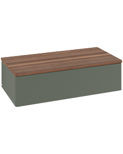 Villeroy und Boch sous vasque Antao L40102HL 100x26,8x50cm, plan vasque couleur noyer chaud, laqué mat vert feuille