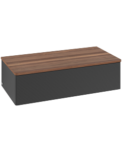 Villeroy und Boch Antao vanity unit L40102PD 100x26.8x50cm, washbasin top color warm walnut, black matt lacquer
