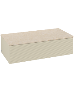 Villeroy und Boch Antao vanity unit L40103HJ 100x26.8x50cm, washbasin top color botticino, silk grey matt lacquer