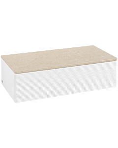 Villeroy und Boch Antao vanity unit L40103MT 100x26.8x50cm, washbasin top color botticino, white matt lacquer