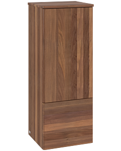 Meuble de cuisine Villeroy &amp; Boch Antao hauteur moyenne L43000HM avec éclairage, 1 porte, 414 x 1039 x 356 mm, façade lisse, finition Noyer chaud / Noyer chaud