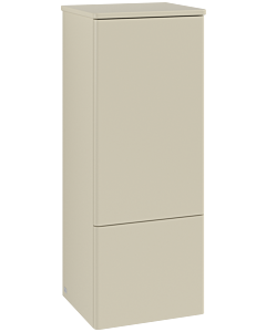 Villeroy und Boch Antao Mittelschrank L44000HJ mit Beleuchtung, 1 Tür, 414 x 1039 x 356 mm, Front ohne Struktur, Silk Grey Matt Lacquer / Silk Grey Matt Lacquer