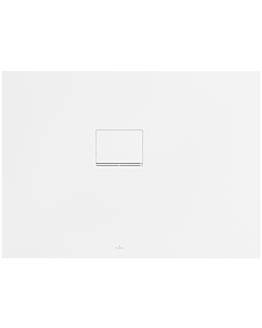 Receveur de Squaro Infinity UDQ1180SQI2LVRW 110 x 80 Villeroy und Boch 4 cm, Blanc Pierre, pose d&#39;angle contre le mur à gauche