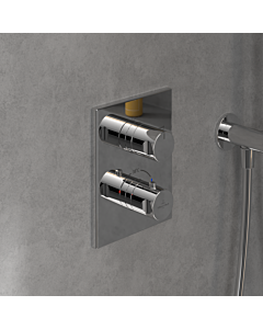 Villeroy & Boch Universal Taps & Fittings Fertigmontageset TVD00065300061 Unterputz-Duschthermostat, eckig, mit Zweiwege-Mengenregulierung, chrom