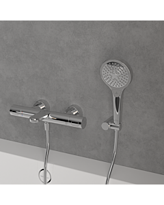Villeroy und Boch Verve Showers Handbrause TVS10900100061 Ø 110mm, 3 Strahlarten, mit Rückflussschutz, Wandmontage, chrom