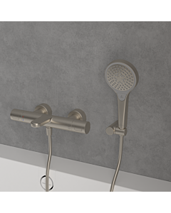 Douchette Villeroy &amp; Boch Verve TVS10900100064 Ø 110 mm, 3 jets, avec protection anti-retour, fixation murale, nickel brossé noir