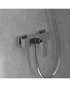 Villeroy &amp; Boch Architectura Square single-lever shower mixer TVS12500100061 with backflow protection, wall-mounted, chrome