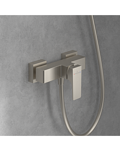 Villeroy und Boch Architectura Square Duscharmatur TVS12500100064 mit Rückflussschutz, Wandmontage, brushed nickel black