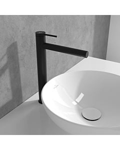 Villeroy und Boch Loop + Friends single lever basin mixer TVW106106153K5 raised, without pop-up waste, matt black