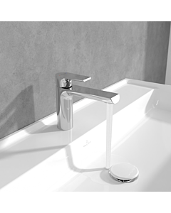 Villeroy und Boch Liberty Einhebel-Waschtischarmatur TVW10700300161 verlängert, ohne Ablaufgarnitur, verstellbarer Strahlregler, chrom