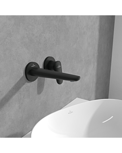 Villeroy und Boch Antao Zweiloch-Waschtischarmatur TVW111002000K5 fester Auslauf, ohne Ablaufgarnitur, matt black