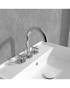 Villeroy und Boch Loop + Friends three-hole basin mixer TVZ10600900061 cross handle, without waste set, chrome